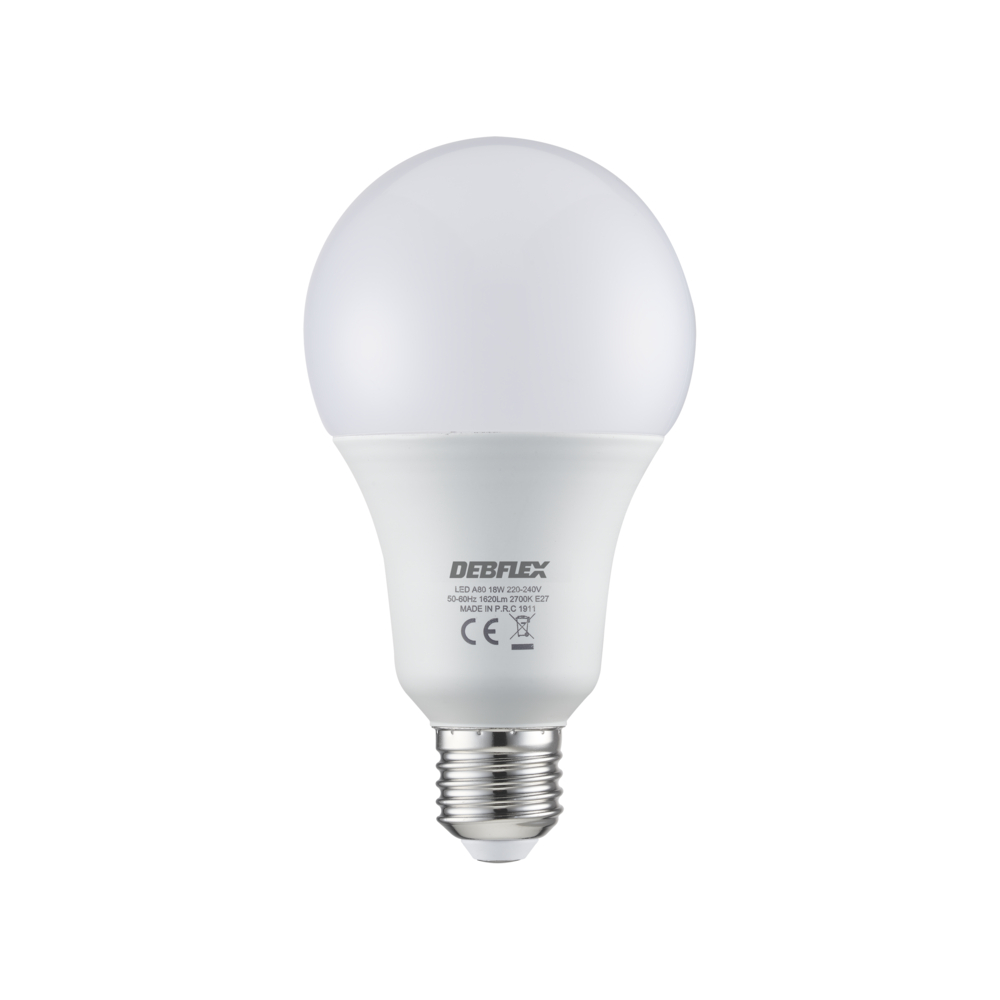 AMPOULE A80 SMD VERRE BLANC E27 18W 2700K 1620LM - DEBFLEX - 600436