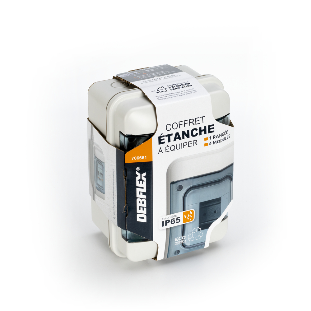 COFFRET ETANCHE IP65 4 MODULES - DEBFLEX - 706661