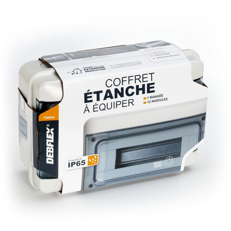COFFRET ETANCHE IP65 8 MODULES - DEBFLEX - 706663