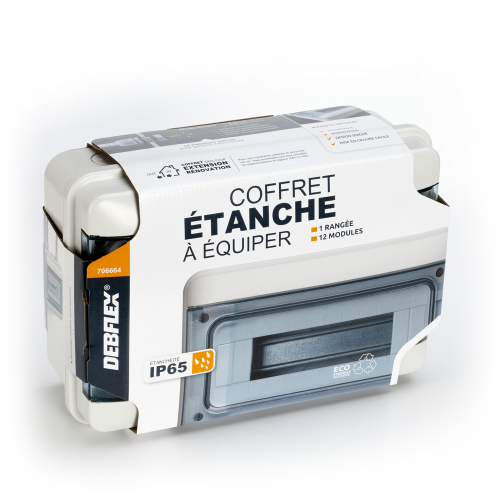 COFFRET ETANCHE IP65 8 MODULES - DEBFLEX - 706663