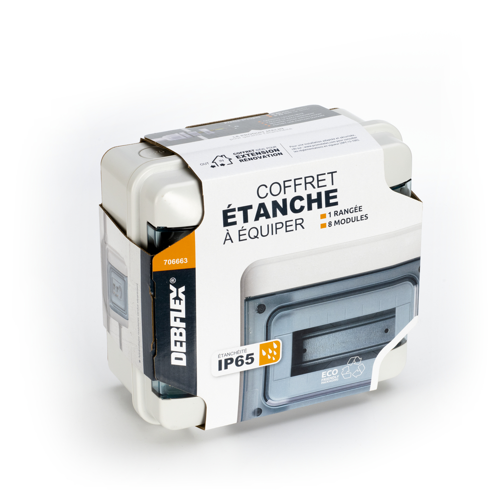 COFFRET ETANCHE IP65 12 MODULES - DEBFLEX - 706664