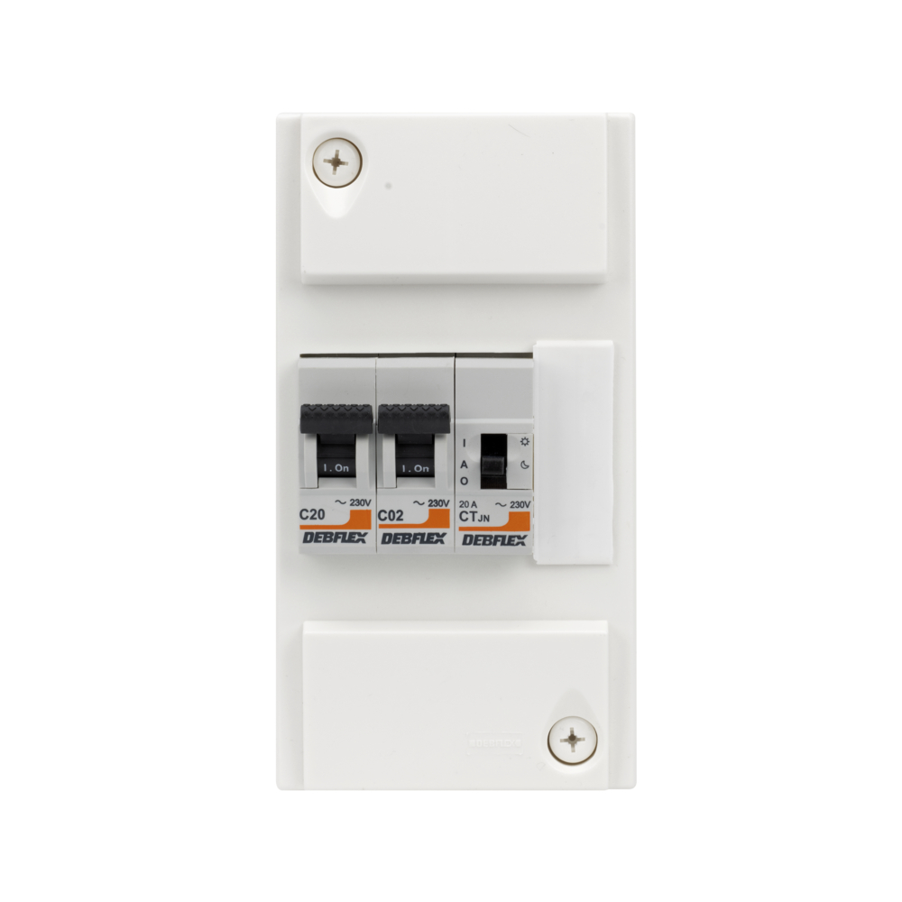 COFFRET EQUIPE CABLE CHAUFFE EAU 4M 1XCONTACTEUR J/N,2XDISJ 1X2A,1X20A - DEBFLEX - 707657