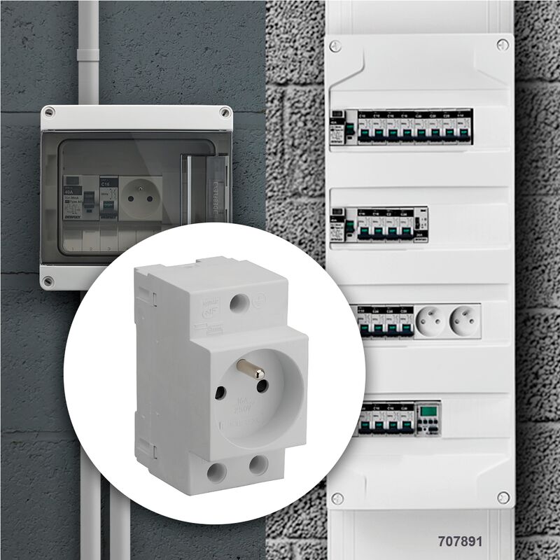 PRISE DE COURANT MODULAIRE 2P+T 10/16A - DEBFLEX - 707891