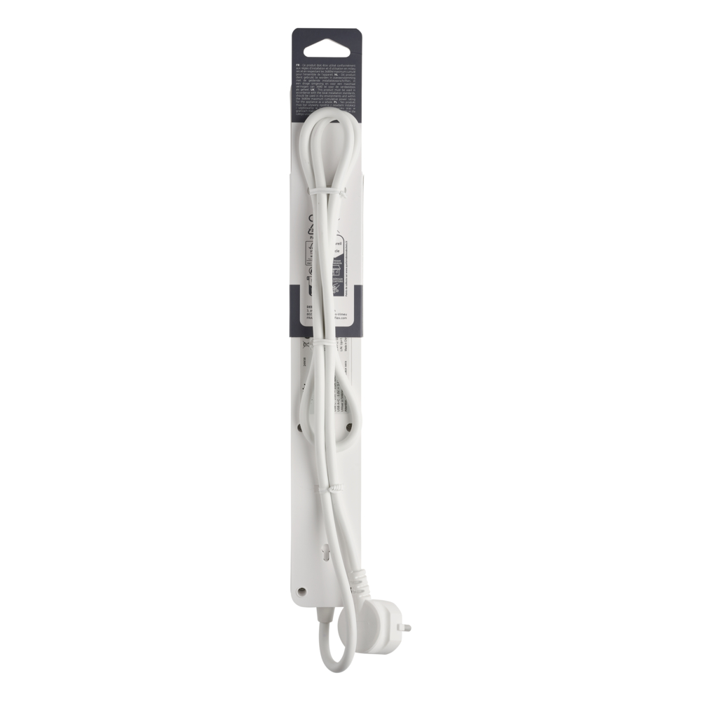 BLOC 5 PRISES 2P+T 16A AVEC INTERRUPTEUR + 2 USB A+C 3,4A 1,49M BLANC - DEBFLEX - 716225