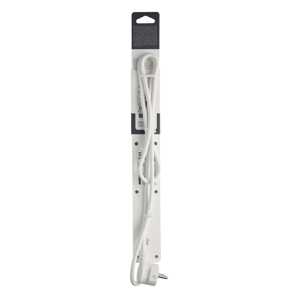 BLOC PARAFOUDRE 6 PRISES 2P+T AVEC INTER + 2USB A+C 3,4A 1,49M BLANC - DEBFLEX - 716227