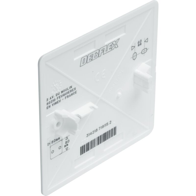 COUVERCLE CARRE A VISSER 85X85 POUR BOITE D67 SANS VIS - DEBFLEX - 718115