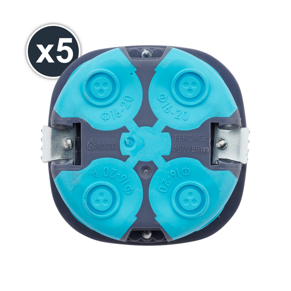 BOITE D'ENCASTREMENT STOPAIR MULTIMATERIAUX 1 POSTE D67 P50 GRIS BLEU Lot x 50 - DEBFLEX - 718122