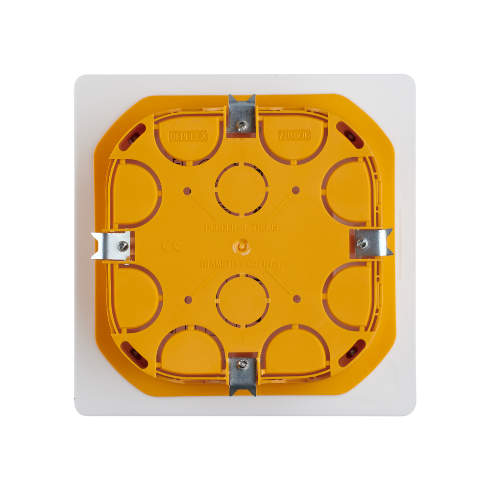 BOITE DE DERIVATION ENCASTREE CLOISON SECHE AVEC COUVERCLE 100X100/P40 - DEBFLEX - 718600