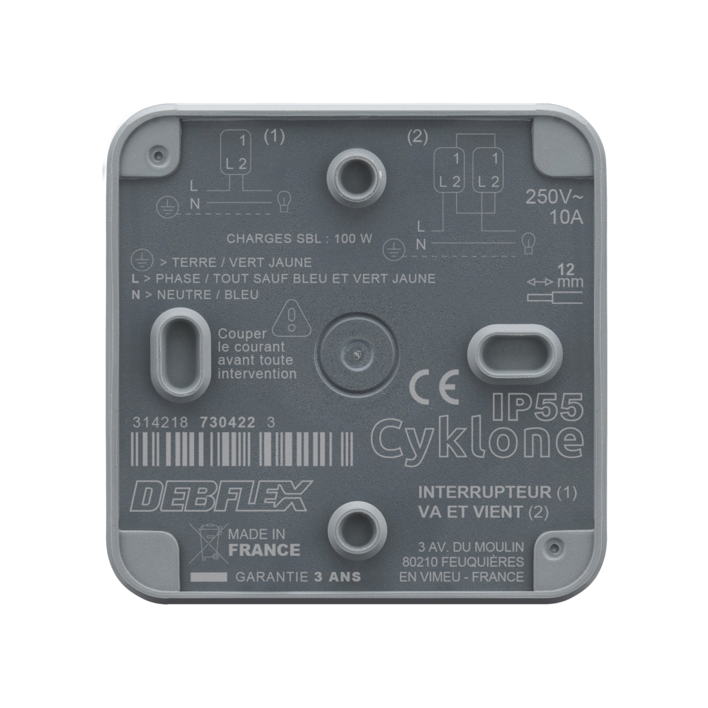 CYKLONE IP55 VA ET VIENT ANTHRACITE - DEBFLEX - 730422
