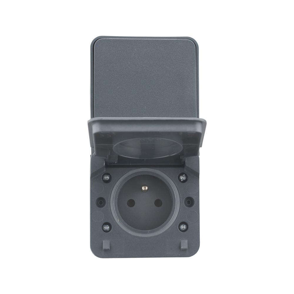 CYKLONE IP55 DUO VA ET VIENT + PRISE 2P+T VERTICALE ANTHRACITE - DEBFLEX - 730429