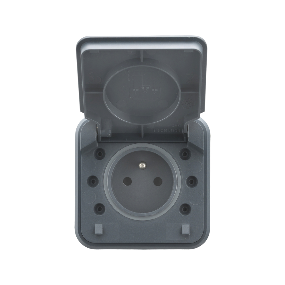 CYKLONE IP55 PRISE 2P+T ENCASTRÉ ANTHRACITE - DEBFLEX - 730432