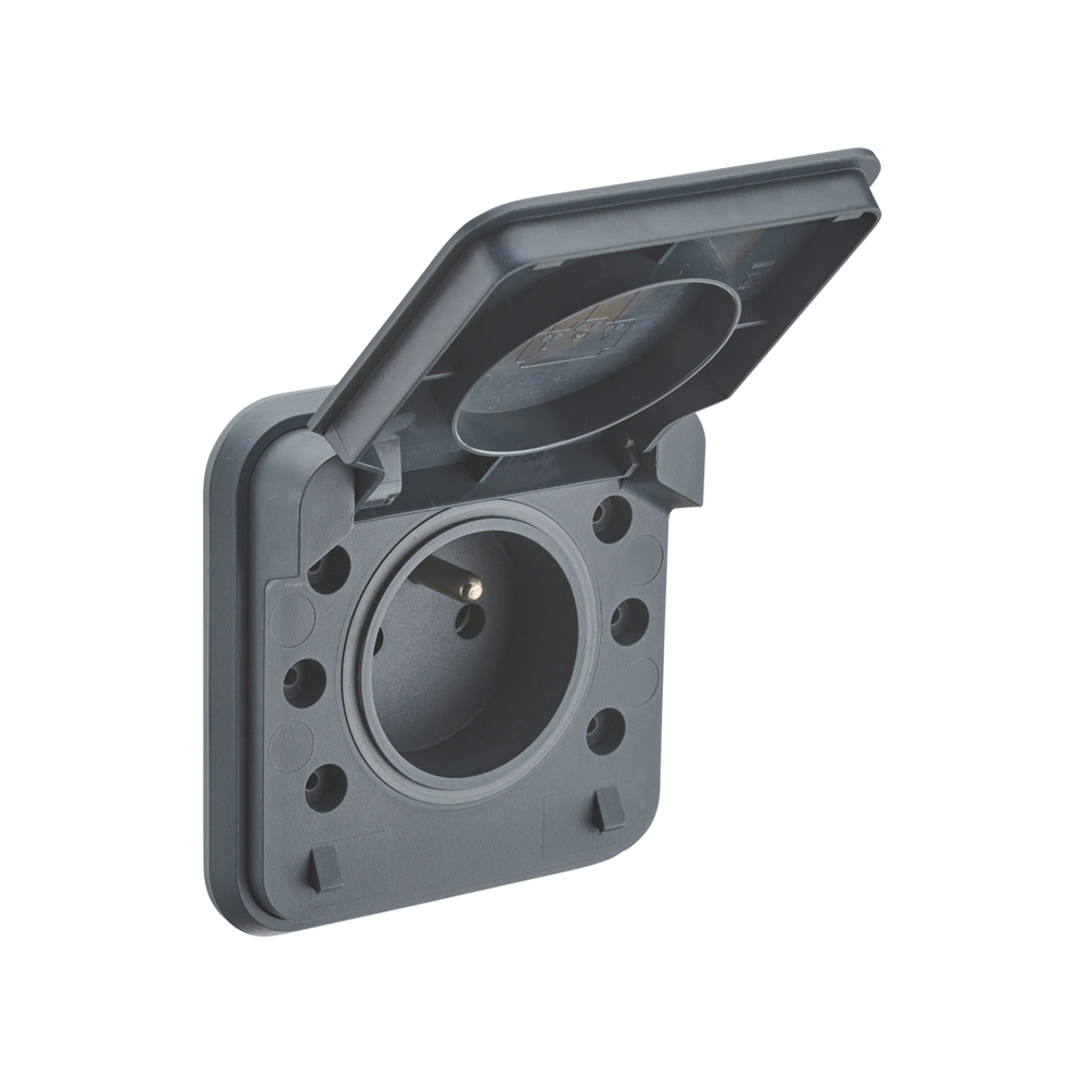 CYKLONE IP55 PRISE 2P+T ENCASTRÉ ANTHRACITE - DEBFLEX - 730432