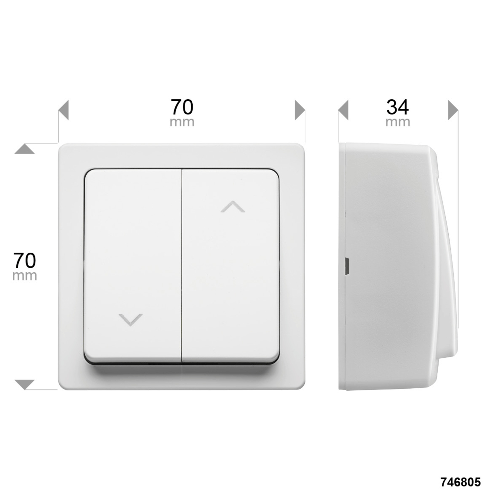 BLOK INTERRUPTEUR VOLET ROULANT BLANC - DEBFLEX - 746805