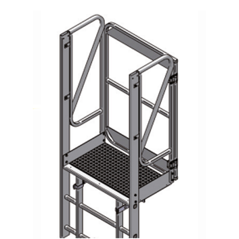 ÉCHELLE À CRINOLINE ALUMINIUM CR - SORTIE DE FACE SANS CRINOLINE ET MARCHE 180 MM - CENTAURE - 255960