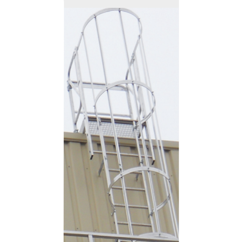 ÉCHELLE À CRINOLINE ALUMINIUM CR - SORTIE DE FACE SANS CRINOLINE ET MARCHE 180 MM - CENTAURE - 255960