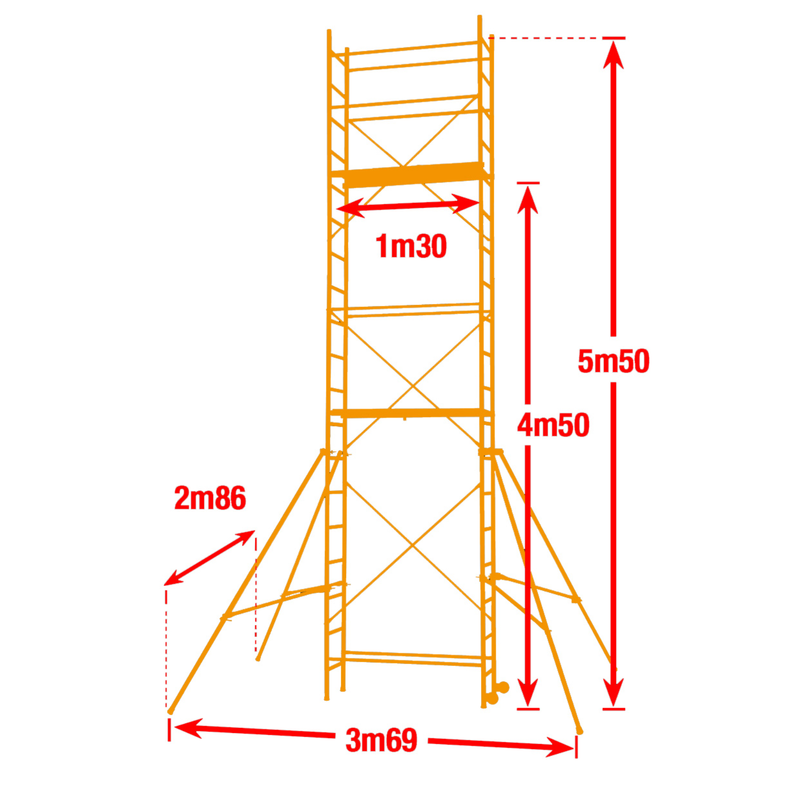 Échafaudage aluminium hauteur de travail 6m70 CENTAURE SPEED UP XL - 349705