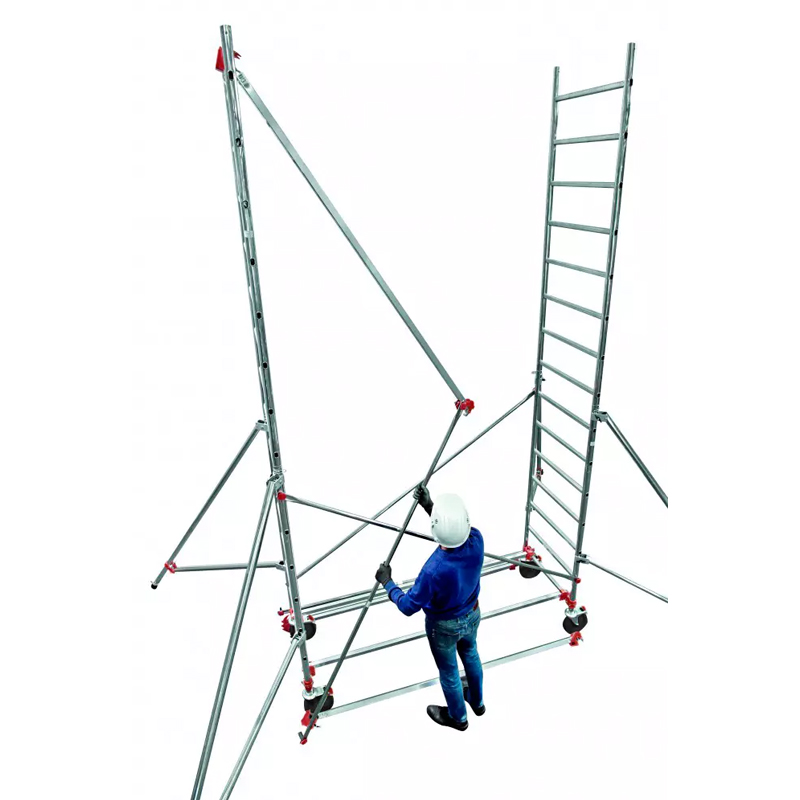 Échafaudage roulant aluminium DUARIB AL205 base standard + Garde corps monobloc hauteur travail 8.90 m - 613727