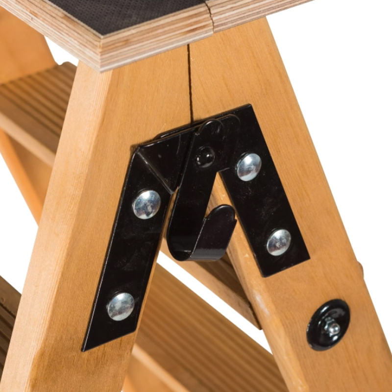 Escabeau double accès bois 2x5 marches et tablette - DUARIB - 683605