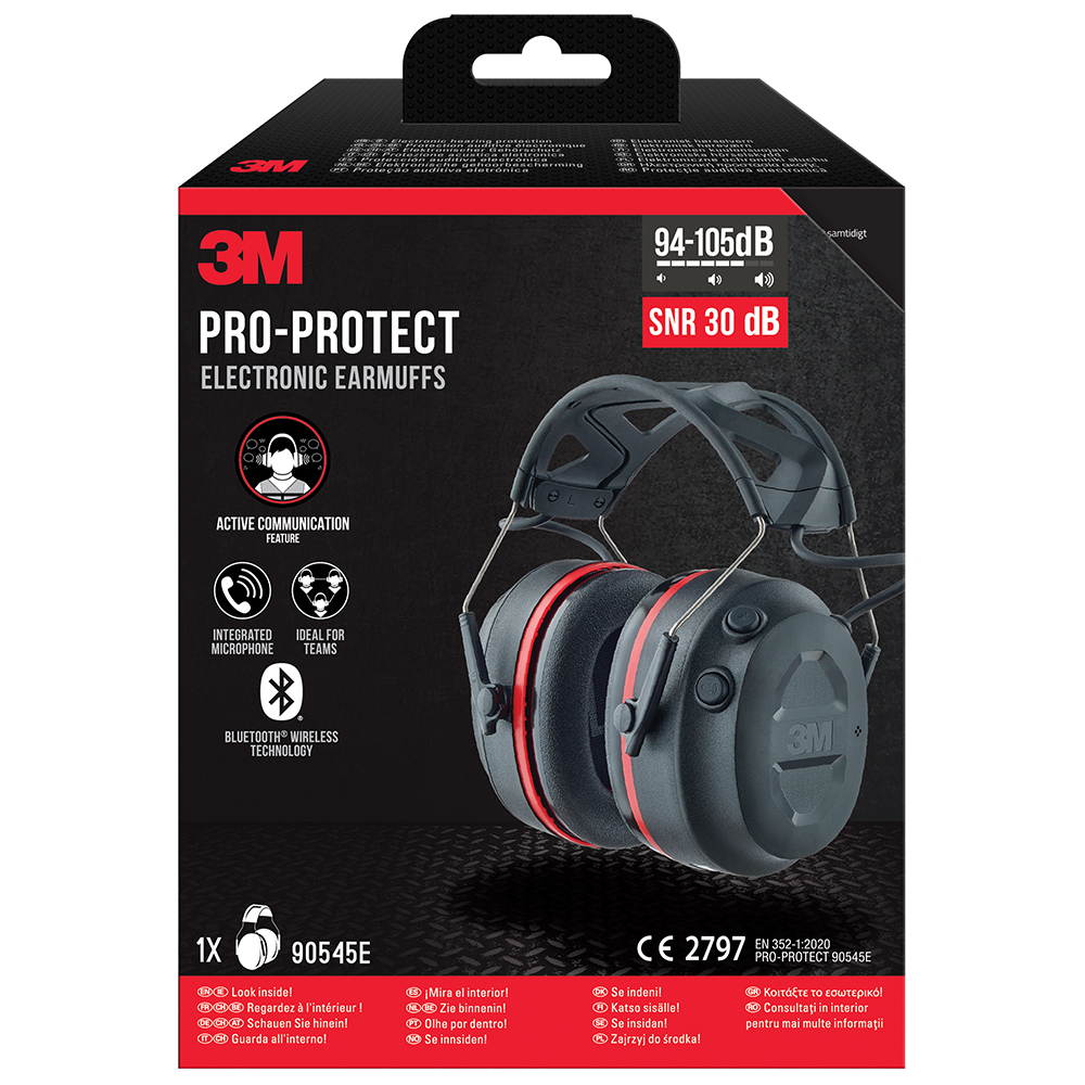 Casque 3M radio connecté SNR 31 dB noir à piles 90545EC 00