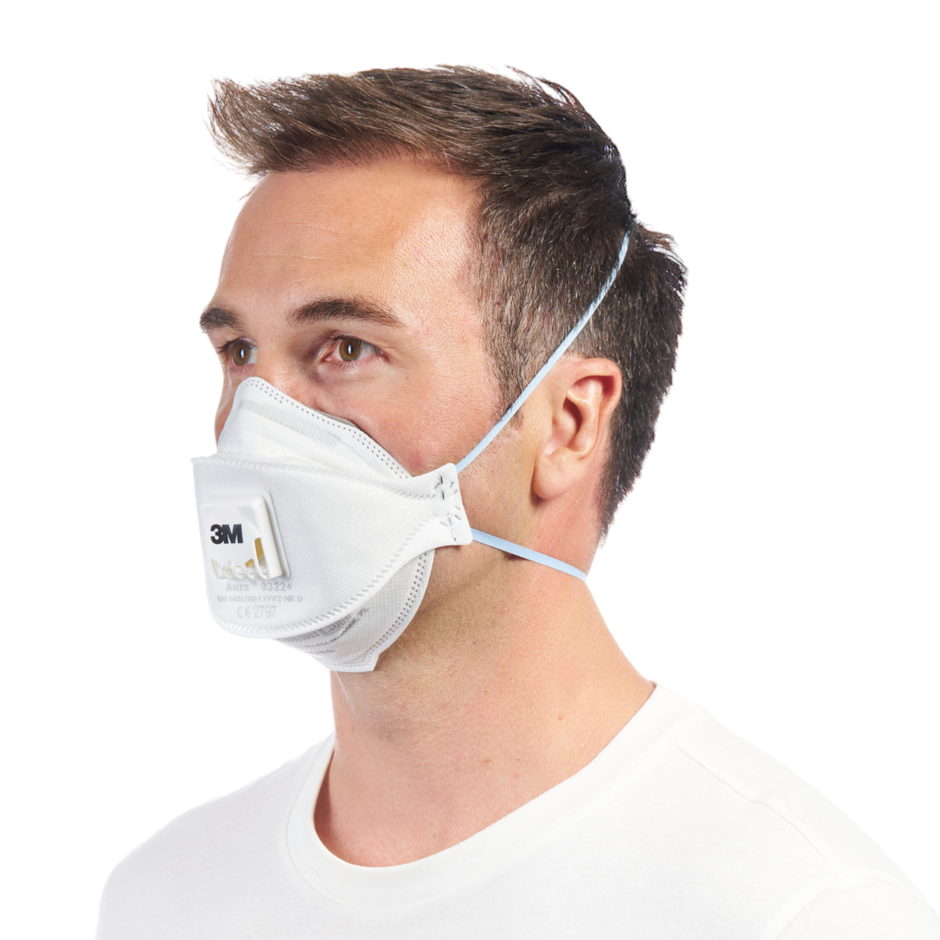 Masque antipoussière série 9322+ FFP2 avec valve - Lot de 5 - 3M - 9322N05 00