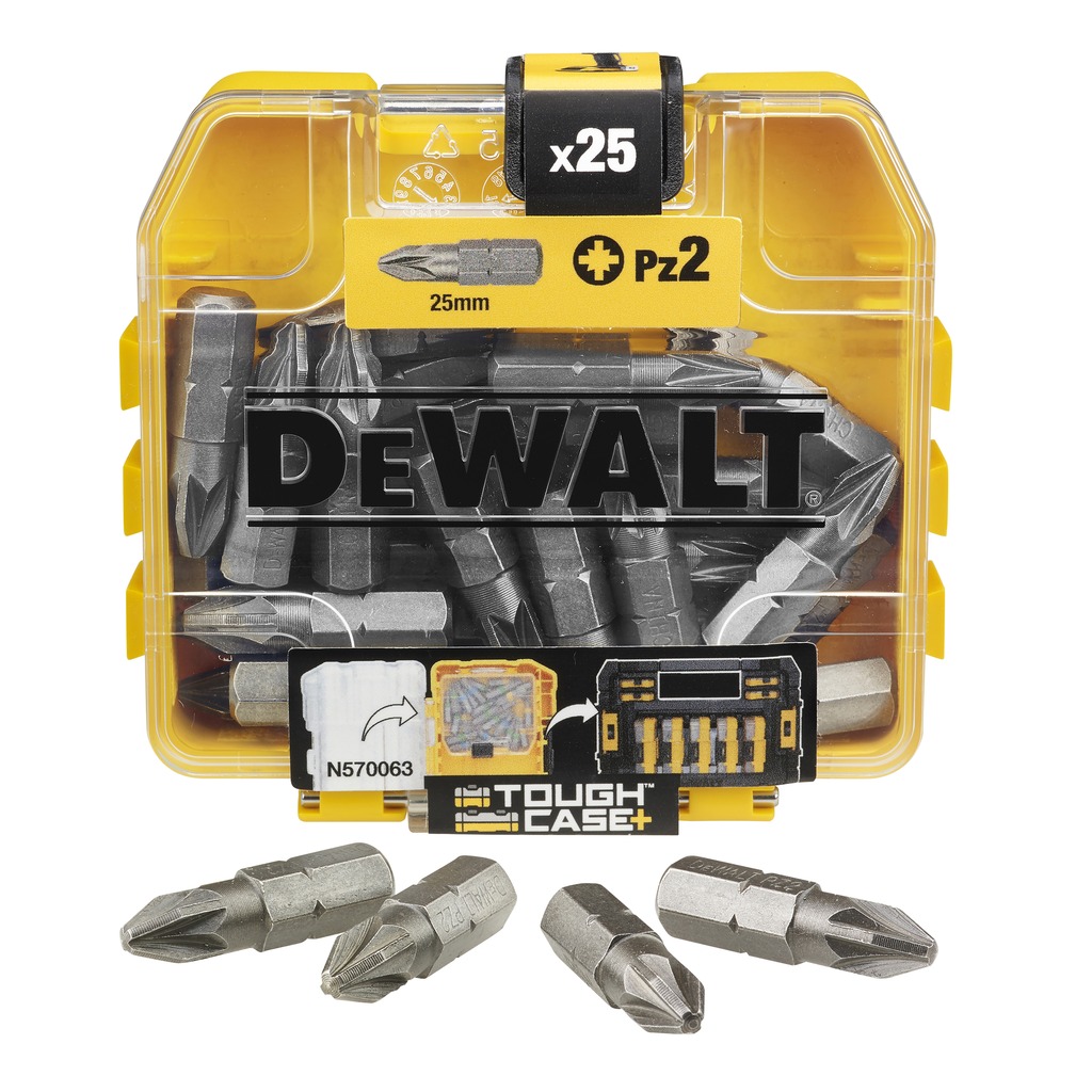 Coffret embouts de vissage PZ2 25 mm DEWALT, 25 pièces - DT71521-QZ