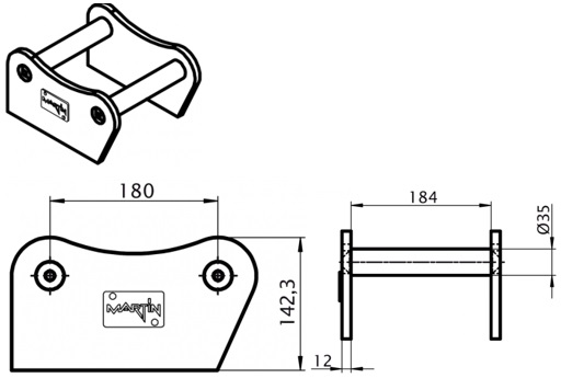 SUSPENSION MARTIN M03  REPRISE MOTOREDUCTEUR TARIERE DIGGA