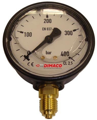 MANOMÈTRE ABS FIXAT HORIZONTALE 1/8-0 À 250BARS - DIMACO - M50RA250