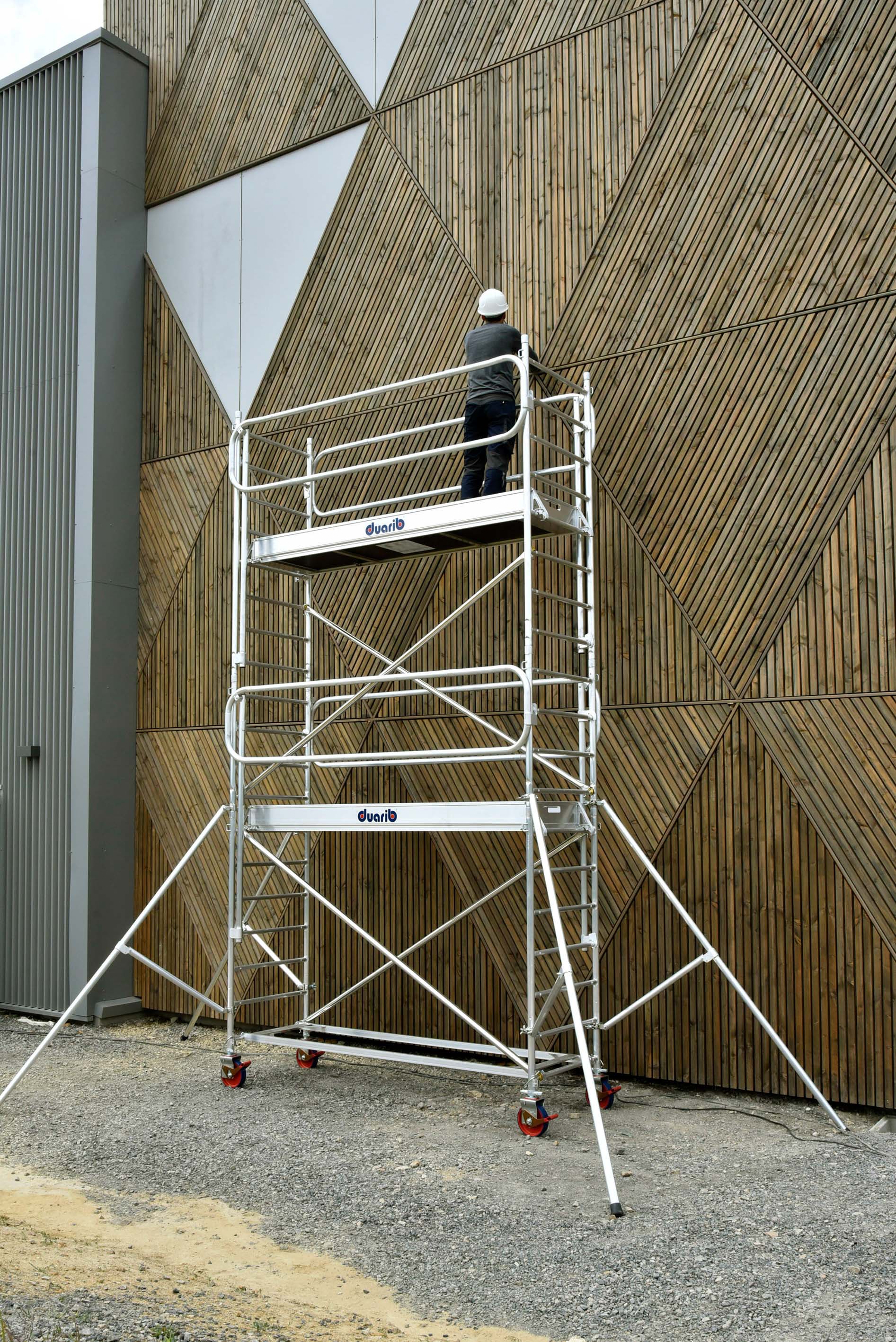 Echafaudage roulant aluminium DUARIB DOCKER2 85 largeur 254 hauteur travail 5m90 Garde-corps monoblocs EXMDS  - 7125042