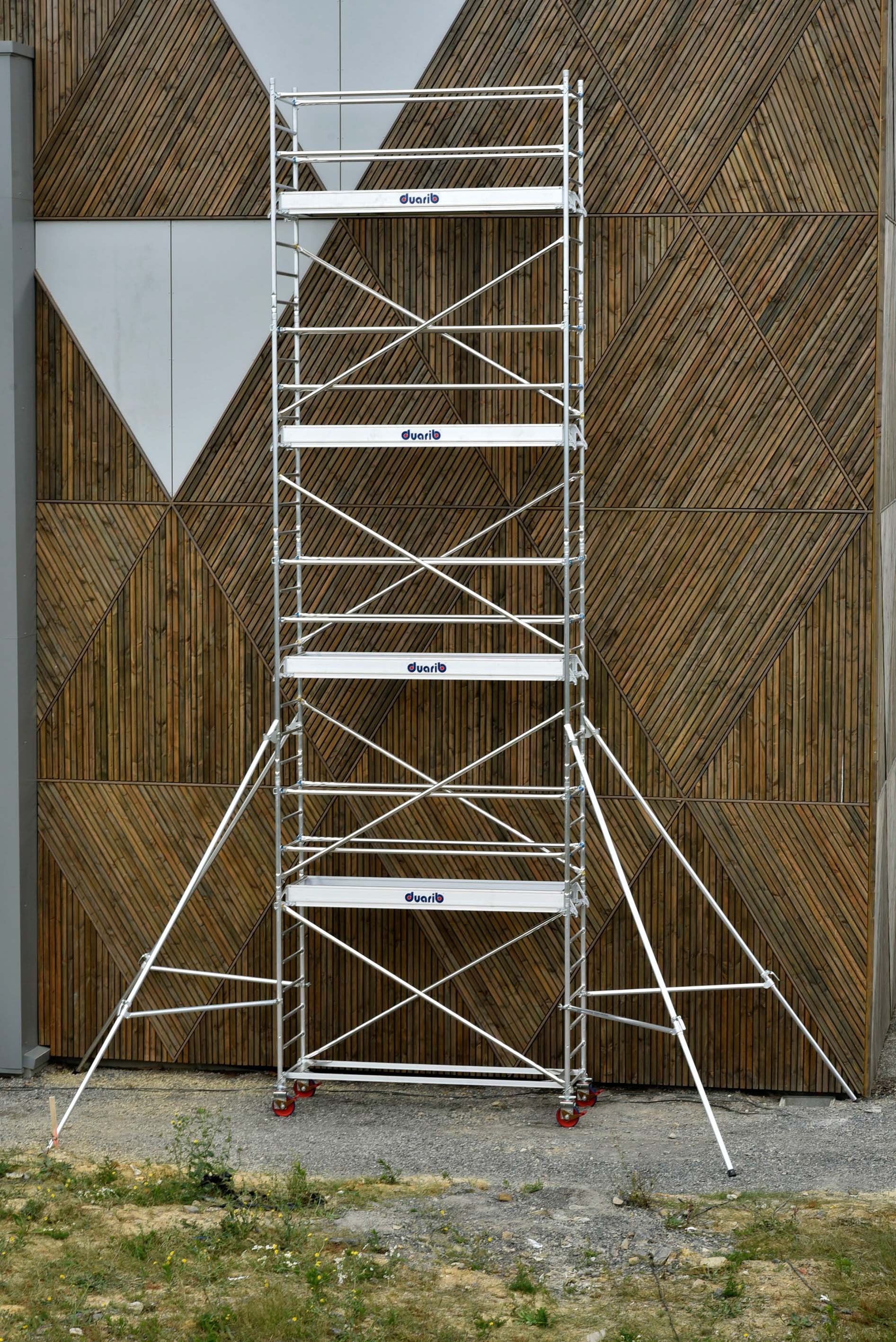 Echafaudage roulant aluminium DUARIB DOCKER2 85 largeur 254 hauteur travail 9m90 lisses/sous lisses  - 7125080