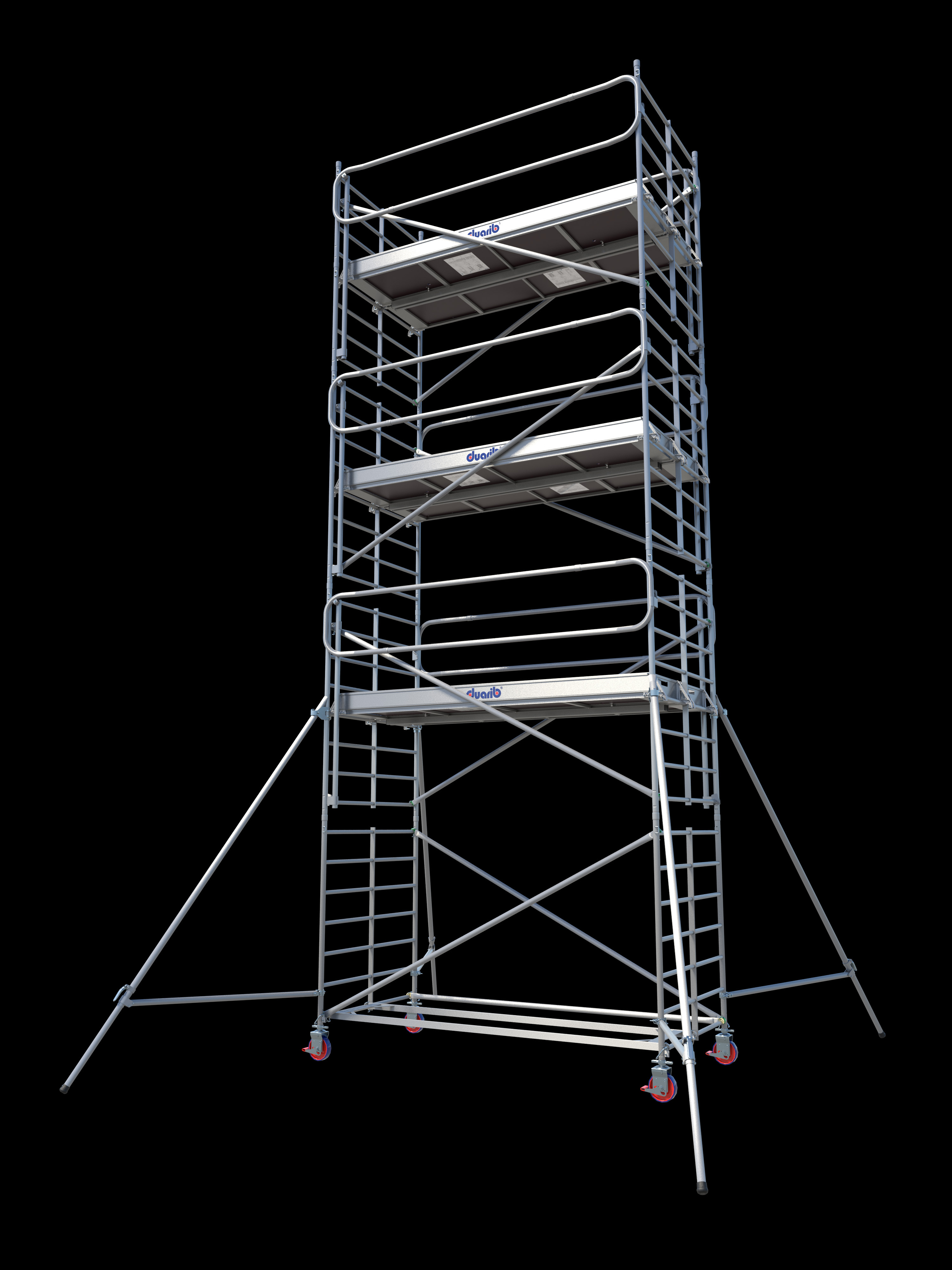 Echafaudage roulant aluminium DUARIB Docker2 150 295 hauteur travail 10,90 m garde corps monobloc EXMDS- 7230092