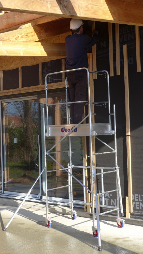 Echafaudage roulant acier Rolly Mini DUARIB hauteur travail 3.80m  - 8010021