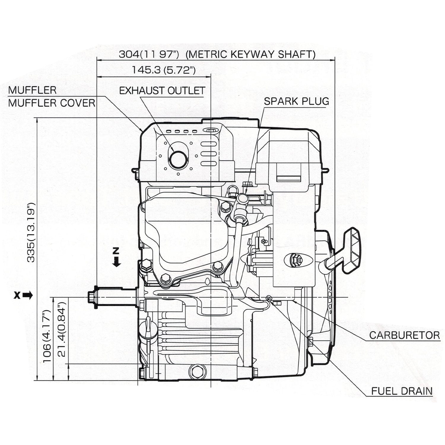 Moteur thermique WORMS EX 17 (Essence) 5.7 ch - EX170DK2225