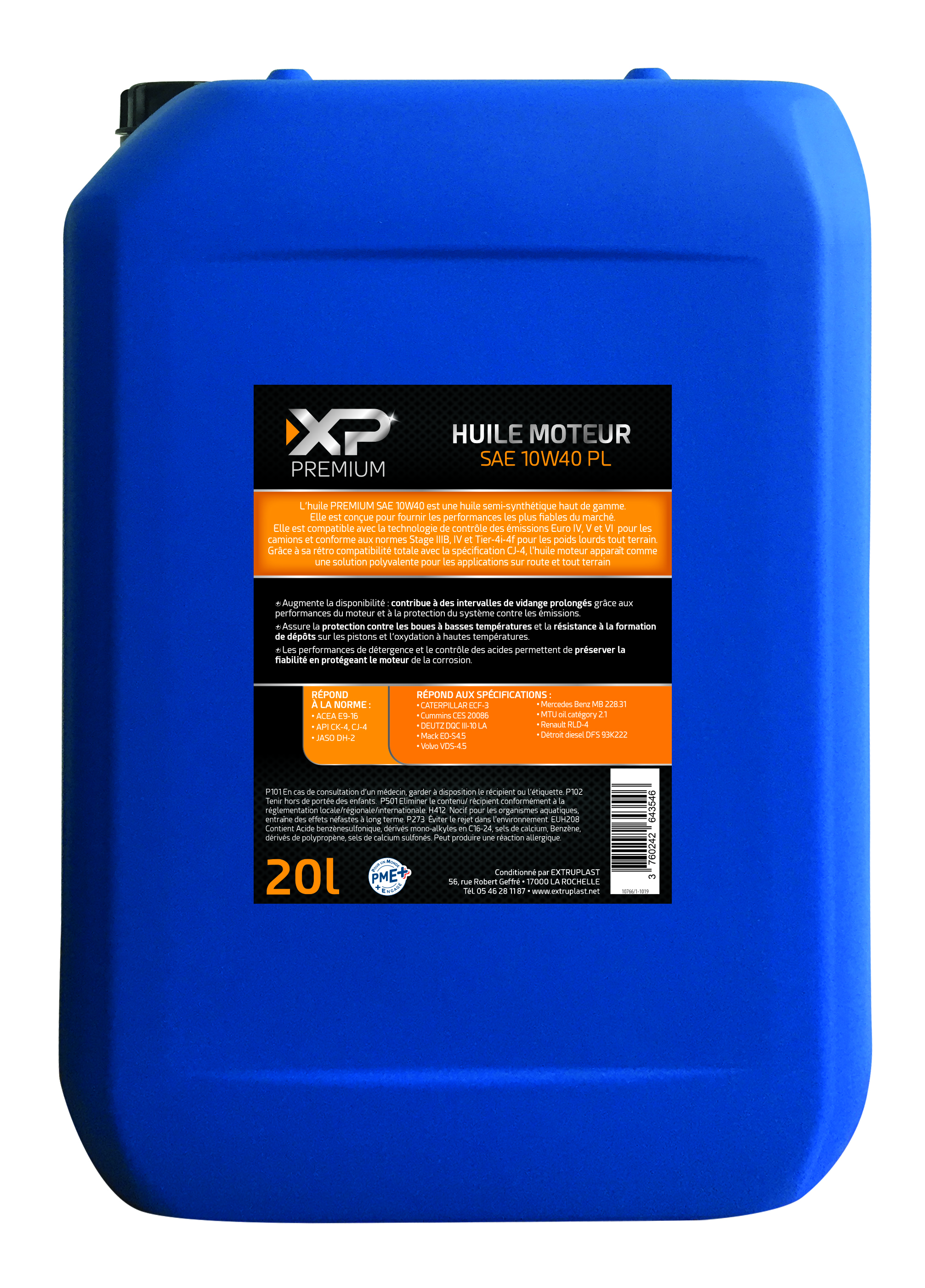 Huile moteur SAE 10W40 20l - 10730