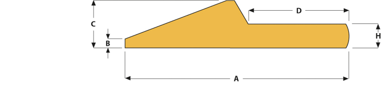 Lame demi-flèche à souder dimension 16x151x3100 dureté 500hb - F50161513100