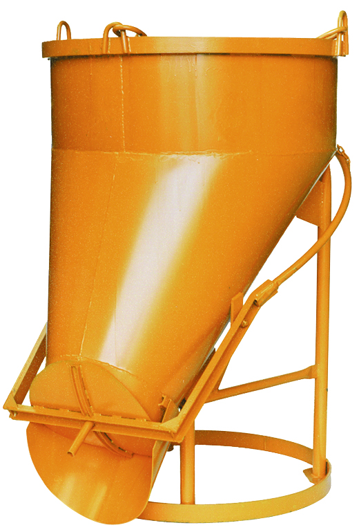 Benne à béton EICHINGER 2500 L fond ouvrant à trappe vidage latéral-Mécanique sans volant-102117