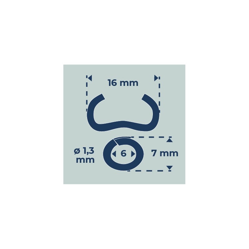 AGRAFE OMEGA 16 - Inox AISI 316 x 1250 pieces - EDMA - 044300