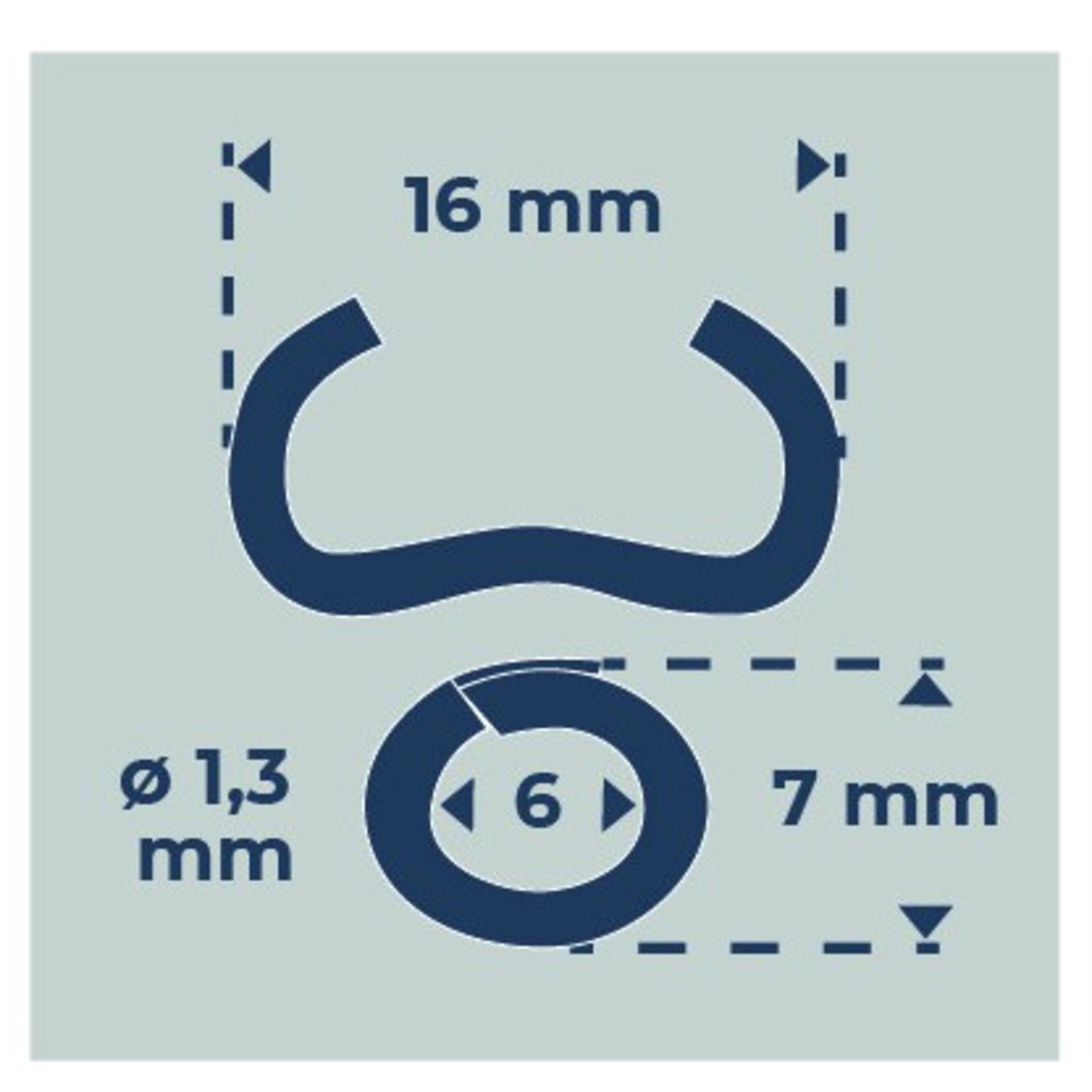 AGRAFE OMEGA 16 - Galva plastifié vert x 250 pcs - EDMA - 44501