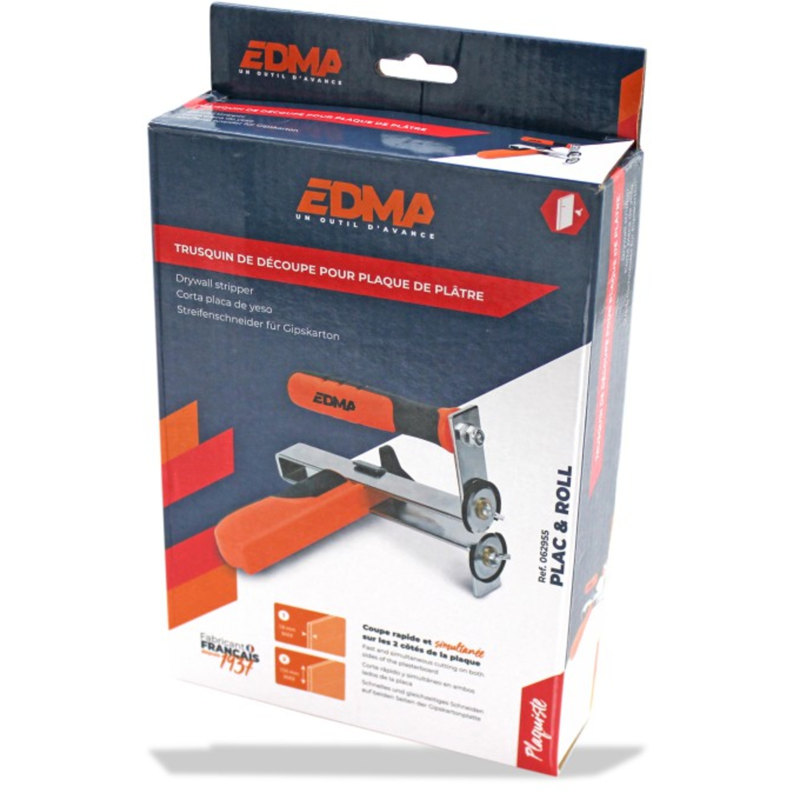PLAC & ROLL - Trusquin de découpe pour plaque de plâtre - EDMA - 62955