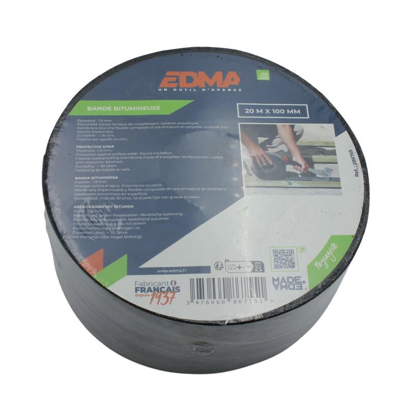 BANDE BITUMINEUSE - 20 m x 100 mm - EDMA - 086755