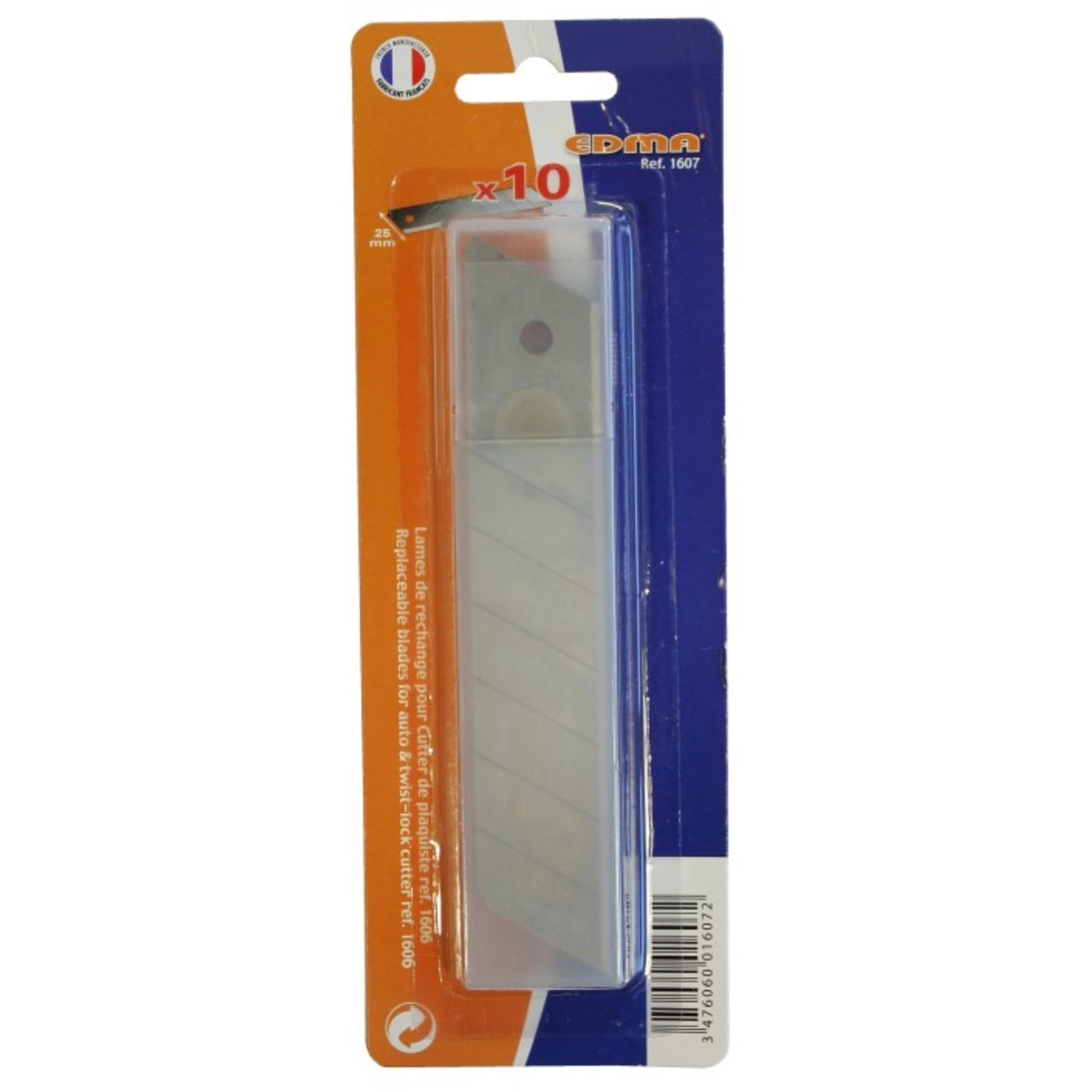 LAME DE CUTTER SÉCABLE - 25 mm x 10 pcs - EDMA - 160755