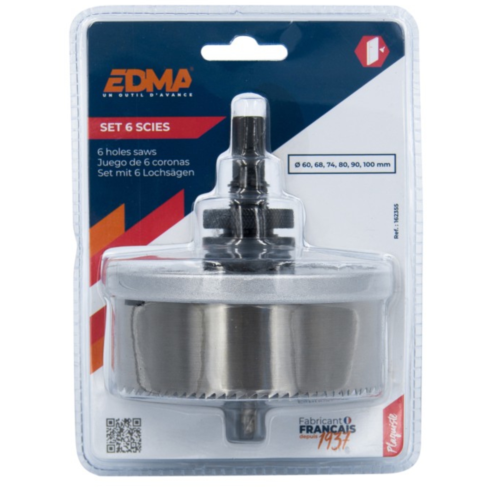SET 6 SCIES - diam 60, 68, 74, 80, 90 et 100 mm -  EDMA - 162355