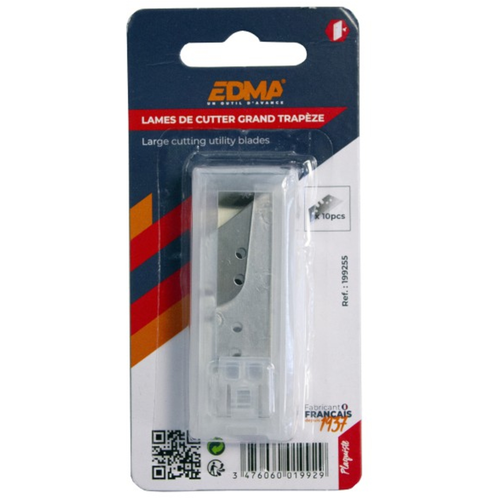 LAME DE CUTTER TRAPÈZE x 10 pcs - EDMA - 199255