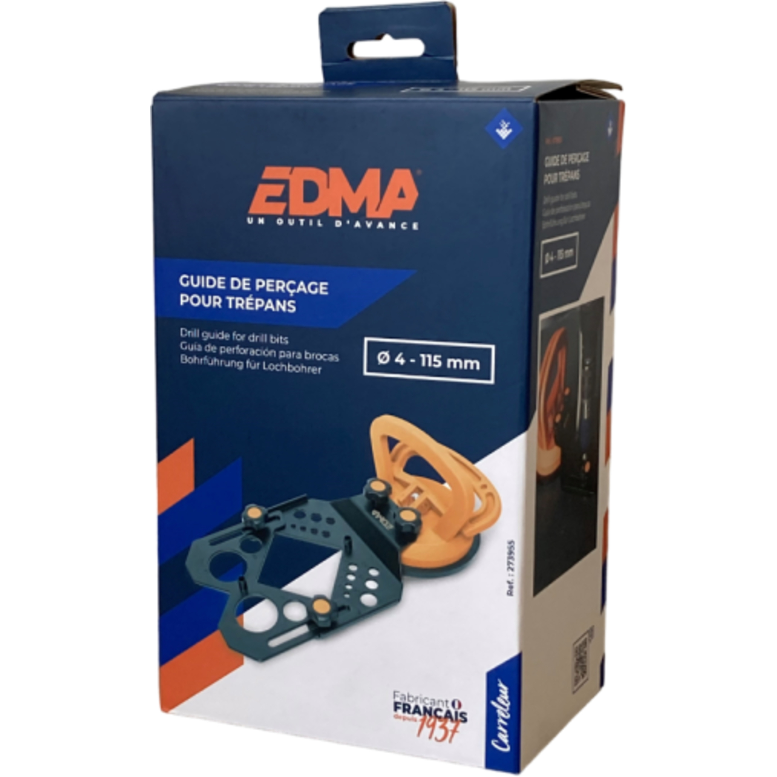 GUIDE DE PERCAGE POUR TRÉPANS - diam 6 à 84 mm -  EDMA - 273955