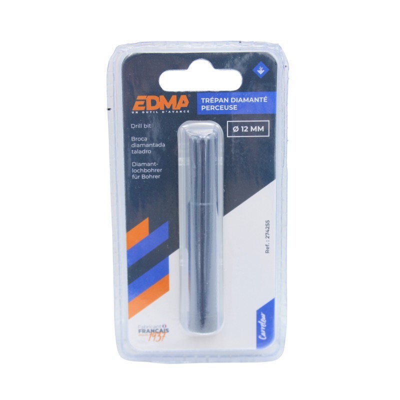 TRÉPAN DIAMANTÉ PERCEUSE - Ø 12 mm - EDMA - 274255