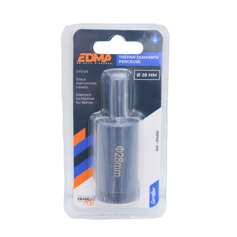 TRÉPAN DIAMANTÉ PERCEUSE - Ø 28 mm - EDMA - 274355