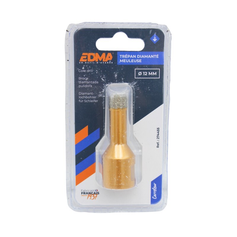 TRÉPAN DIAMANTÉ MEULEUSE - Ø 12 mm - EDMA - 274455