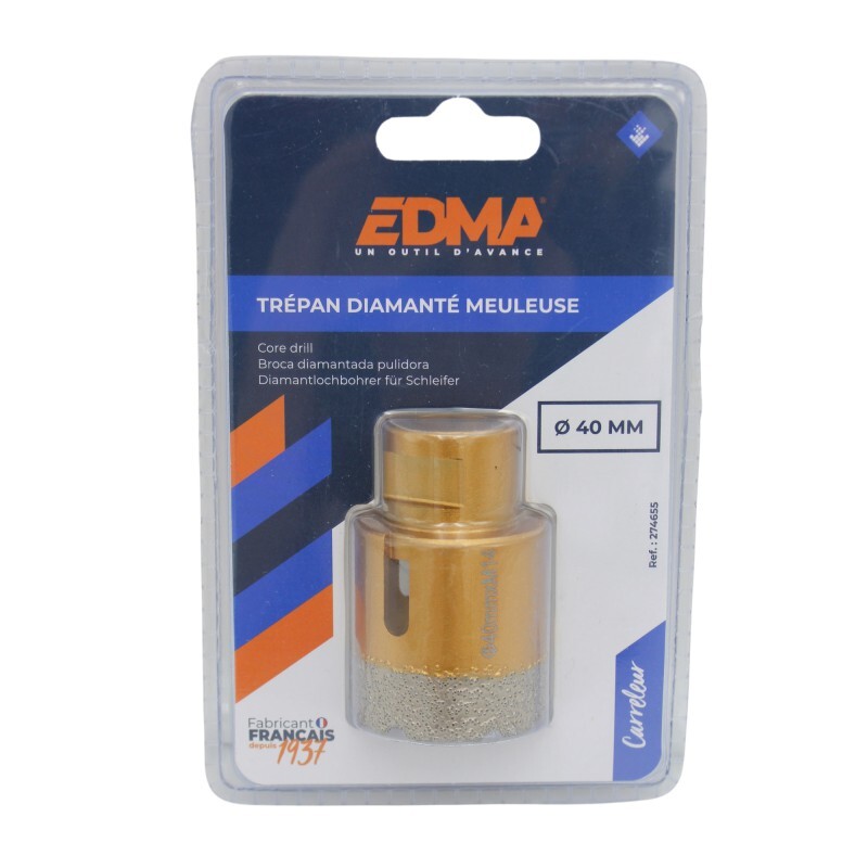 TRÉPAN DIAMANTÉ MEULEUSE - Ø 40 mm - EDMA - 274655