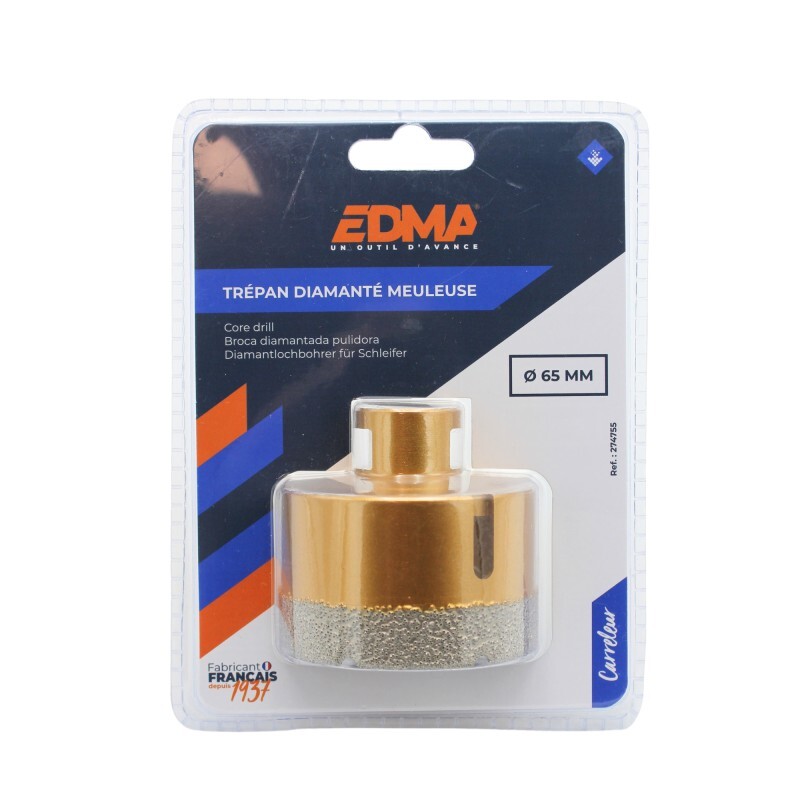 TRÉPAN DIAMANTÉ MEULEUSE - Ø 65 mm - EDMA - 274755