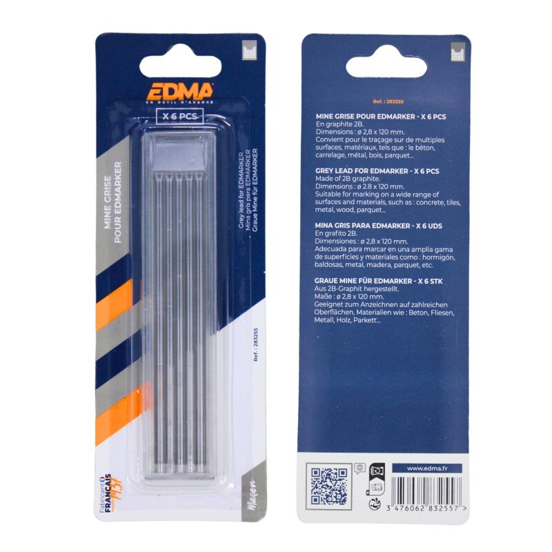 MINE GRISE POUR EDMARKER - x 6 pcs - EDMA - 283255