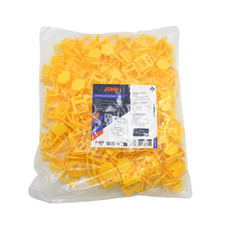 EDMALEVEL SYSTÈME AUTO NIVELANT - Clip 5 mm - x 250 pcs - EDMA - 283655